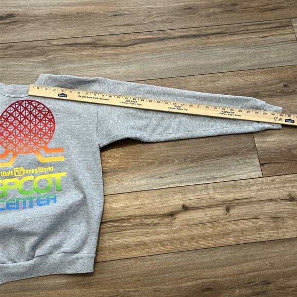Disney World Parks Epcot Center Sweatshirt SZ Small Gray Rainbow Spaceship Earth - Picture 4 of 8